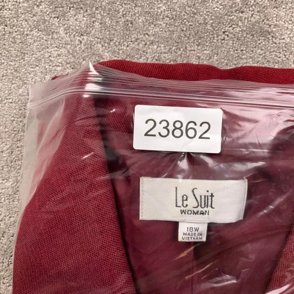 Le Suit Skirt Set Womens 18W Red Monochromatic Layered Professional Church 2pc - Picture 15 of 15